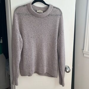 EVERLANE lilac alpaca crochet knit sweater